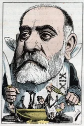 Cartoon depicting dramatic critic Francisque Sarcey