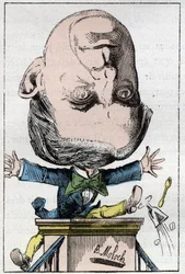 Portrait of Henri, Pierre, Edmond DUFAUR DE GAVARDIE (1823 - 1910) French Senator in “Le Trombinoscope” by Touchatout, cartoon by B. Moloch of 1882. Private collection
