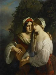 Two Young Women in Italian Dress