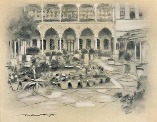 Courtyard in Damascus, 1903