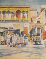 A Bazaar, Delhi, 1905