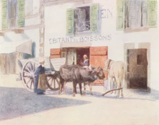 A Sand-Cart on the Quay, Pont-Aven