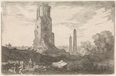 Landscape with Two Obelisks and the 