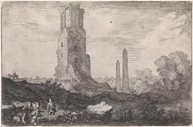 Landscape with Two Obelisks and the 