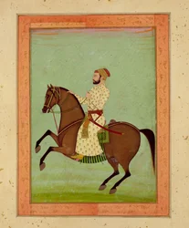 A Mughal Noble on Horseback, from the Large Clive Album