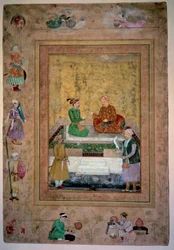 Akbar and his son Jahangir