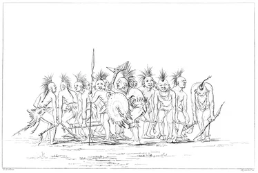 Begging dance, Sac and Fox, Rock Island, Upper Mississippi, 1841
