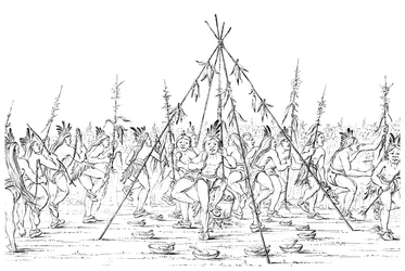 Medicine Men Dance Around a Cooking Pot Giving Thanks to the Great Spirit