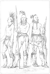 Three Osage Braves, 1841