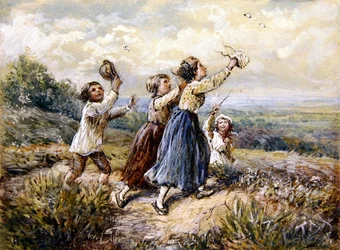 Children Chasing Butterflies