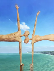 Surreal Kissing Couple