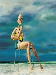 Whimsical Swimmer Seated