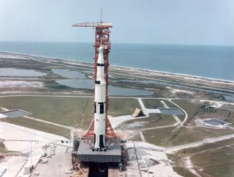 Apollo 15 on the launch pad at Kennedy Space Center, Florida, USA