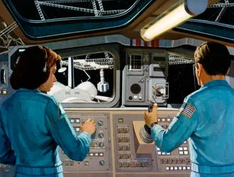 Inside a Futuristic Space Station, c1970s