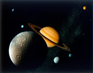 Saturnian System from Voyager 1