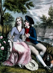 The Scottish poet Robert Burns seducing his highland Mary Campbell