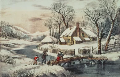 The Ingleside Winter, pub. by Currier & Ives