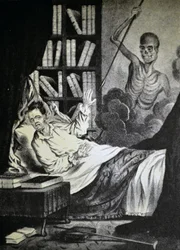 Currier & Ives Illustration 19th Century. The Bad Man at the Hour of Death