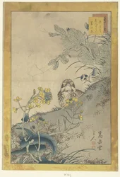 Young Thrush, Blooming Pea and Rapeseed (Forty-Eight Sketches)
