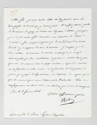 Signed letter from Napoleon to his stepson, Prince Eugène de Beauharnais Napoleon