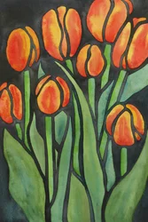 Bold Orange Tulips