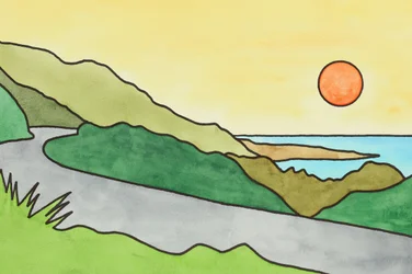 Coastal Road Sunset