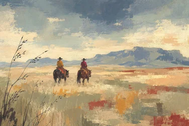 Cowboys Across Vast Plains