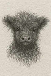 Fluffy Black Calf