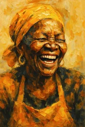 Golden Laughter Portrait