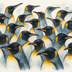 Watercolor Emperor Penguins