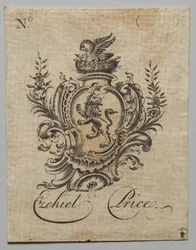 Bookplate: Coat of Arms with Ezekiel Price Inscribed
