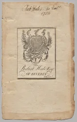 Bookplate: Coat of Arms with Robert Hale, Esq. inscribed