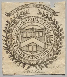 Bookplate: Seal of Harvard College