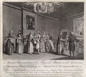 An Exact Representation of the Form and Manner in Which Exposed and Deserted Young Children are Admitted into the Foundling Hospital, 1749