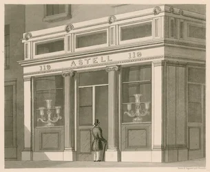 Shop front for Astell, Wine and Spirit Warehouse, Grafton Street, Tottenham Court Road