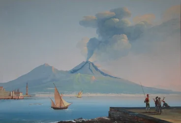View of Naples Bay with Mount Vesuvius