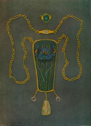 A Necklet in Gold, Enamel and Precious Stones