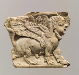 Furniture Plaque Carved in Relief with Sphinx