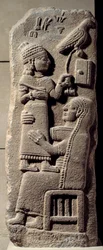 Low basalt relief depicting the scribe Tarhunpiyas on his mother