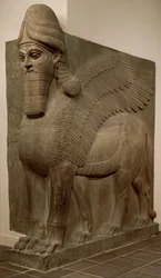 Human-headed winged lion (lamassu), c.883–859 BC