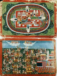 Krishna Attacking the Impregnable Castle of Prag-jyoshita, to Recover the Ear-rings of Aditi