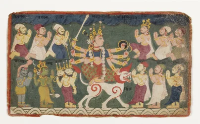 Mahalakshmi riding her lion, from the Devimahatmya, c.1750