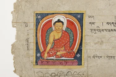 Page from a Buddhist manuscript, possibly from the Mahashitalanika, c.1400