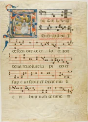 Angel in a Historiated Initial "A" from an Antiphonary