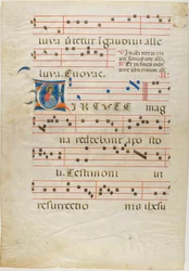 Martyr Saint in a Historiated Initial "V" from an Antiphonary