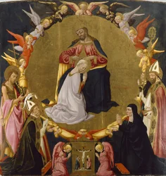 The Coronation of the Virgin with Angels and Four Saints, c.1470-75