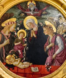 The Virgin Mary, St. John and Two Angels Adoring the Christ Child