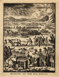 A Roman Priest Offers a Sacrifice to the Gods at the Building of