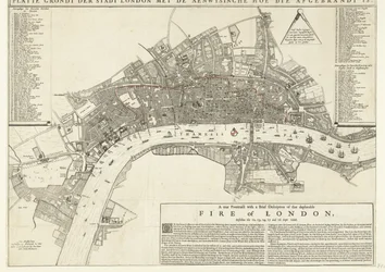 A True Portrait with a Brief Description of the Deplorable Fire of London, Befallen the 12th