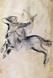 Drawing of Sagittarius; from a translation of a Persian astrological treatise, 